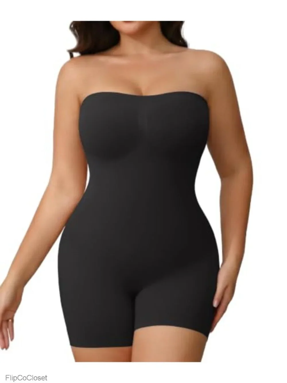 Strapless Shapewear Bodysuit Tummy Control Seamless Body Shaper Removable Straps